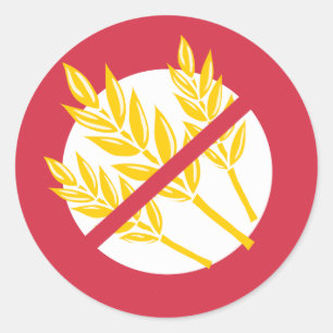 Keine Gluten- oder Weizen-Lebensmittelallergie Cel Runder Aufkleber