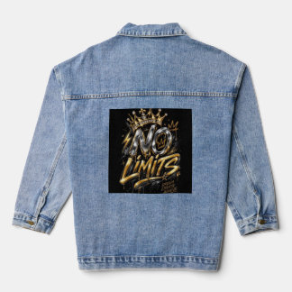 Keine Grenzen Goldene Krone Luxusdesign Jeansjacke