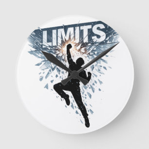 Keine Grenzen Motivation Design  Runde Wanduhr