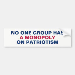 Keine Gruppe hat ein Monopol auf Patriotismus Autoaufkleber