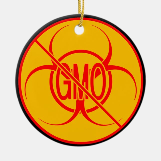 Keine GVO-Biogefährdung GVO-Warnhinweise Keramikornament (Vorne)