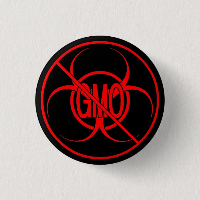 Keine GVO-Buttons Biogefährdung Warnhinweise zu GV Button (Vorderseite)