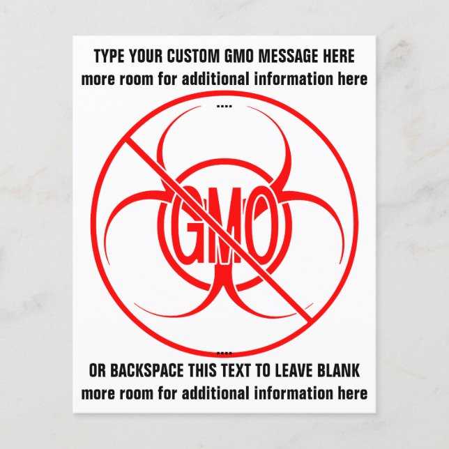 Keine GVO-Flyer Biogefährdung Personalisierter GVO Flyer (Vorne)