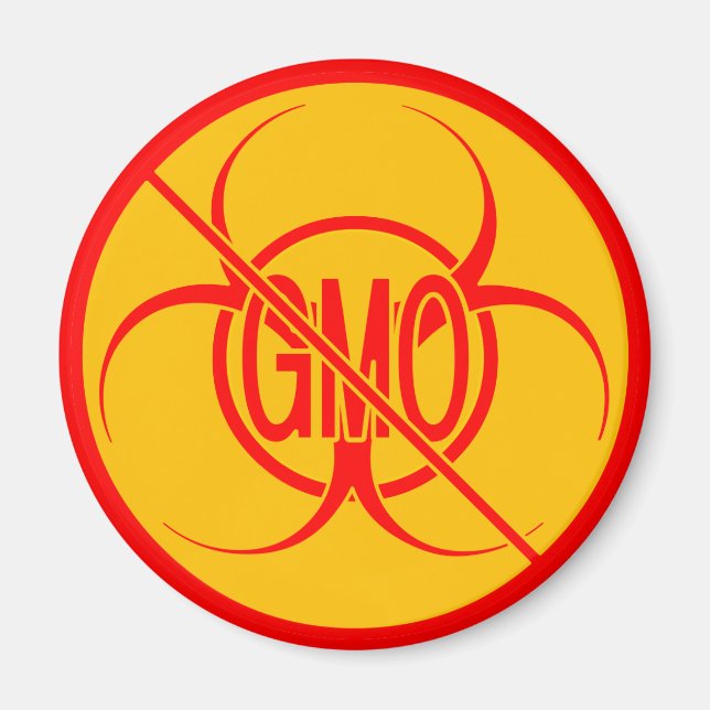 Keine GVO-Magnete Biogefährdung Kein GVO-Kühlschra Magnet (Vorne)