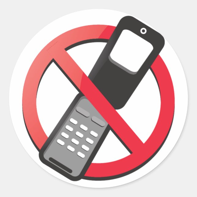 Keine Handys erlaubt Runder Aufkleber (Vorderseite)
