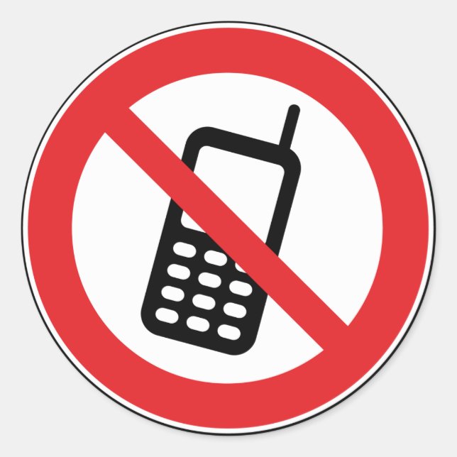 Keine Handys Mobiltelefone erlaubt Sticker (Vorderseite)