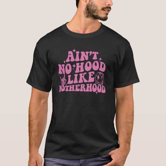 Keine Haube wie eine Retro-Gruppe der Mutter T-Shirt (Vorderseite)