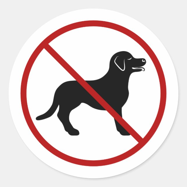Keine Haustiere/Hunde erlaubt Schwarze Hunde Silho Runder Aufkleber (Vorderseite)