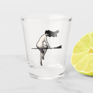 Keine Hexe und Broom-Hexe schaden Schnapsglas