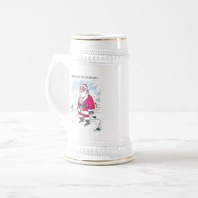 Keine Ho-Ho-Ho mit weißem Textstein mit Goldschnit Bierglas (Vorderseite Links)