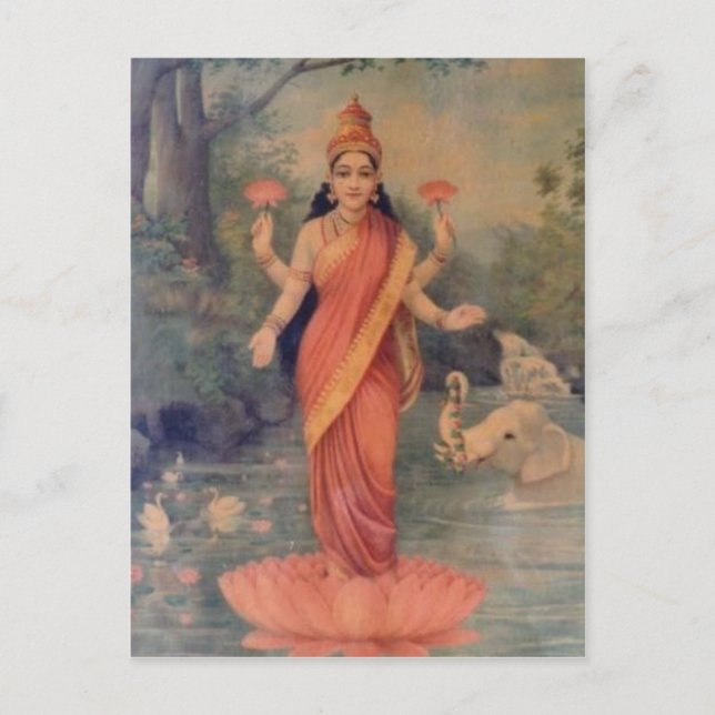 Keine höhere Auflösung verfügbar. Ravi_Varma-Laksh Postkarte (Vorderseite)