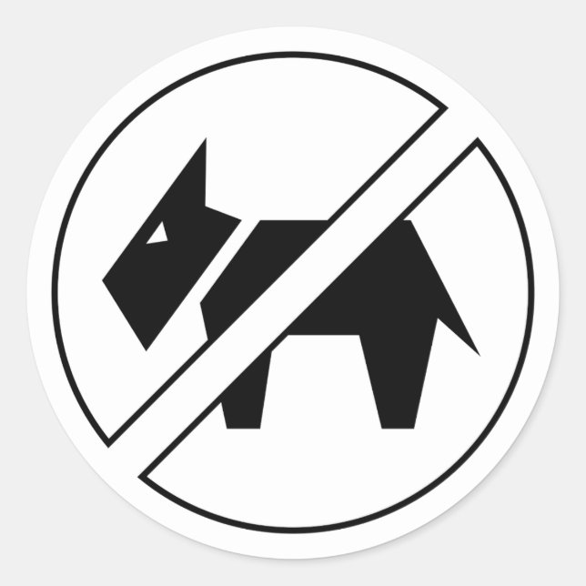 Keine Hunde Aufkleber (Vorderseite)