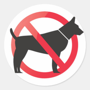 Keine Hunde erlaubt Runder Aufkleber