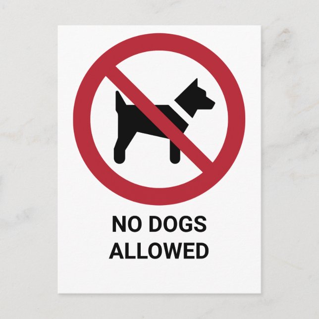 Keine Hunde erlaubt, Verbotsschild Postkarte (Vorderseite)