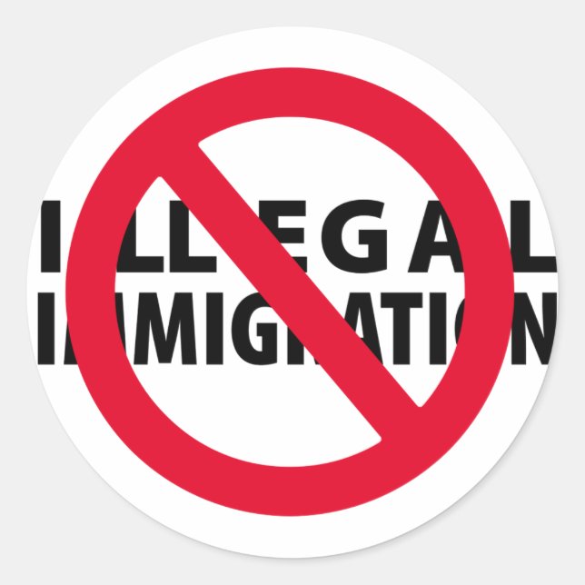 Keine illegale Einwanderung Runder Aufkleber (Vorderseite)