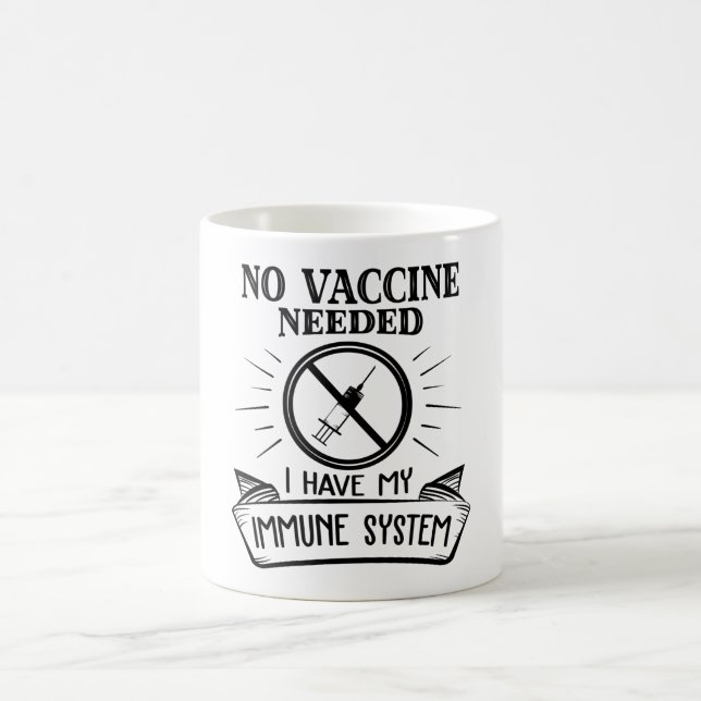 Keine Impfung erforderlich Anti-Impfstoff-Druck Kaffeetasse (Mittel)