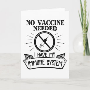 Keine Impfung erforderlich Anti-Impfstoff-Druck Karte