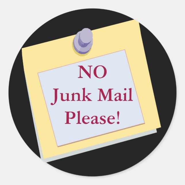 KEINE Junk Mail Bitte Aufkleber (Vorderseite)