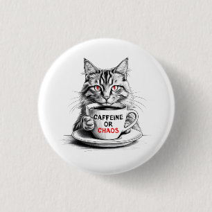 Keine Kaffeine Keine Gnade Katzen-Kaffee-Liebhaber Button