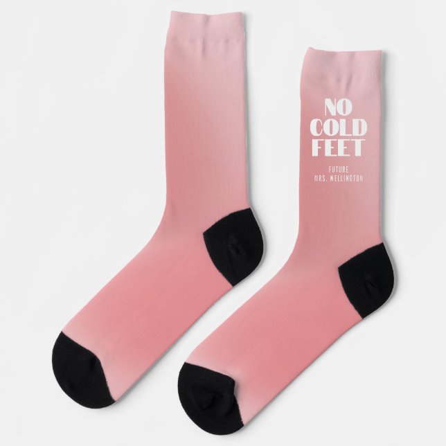 Keine kalte Füße Funny Pink Gradient Custom Bridal Socken (Linkes Detail)