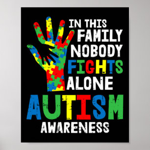 Keine Kämpfe allein Autismus Bewusstsein Puzzle Ha Poster