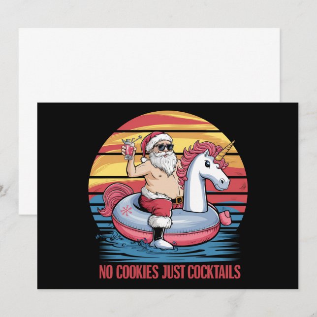 Keine Kekse Cocktails Weihnachten im Juli Weihnach Einladung (Vorne/Hinten)