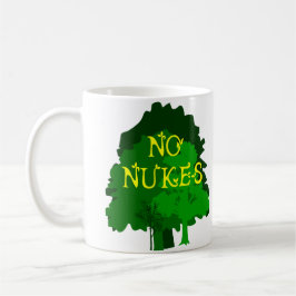 Keine Kernwaffen mit der grünen Baum-Kaffee-Tasse Tasse