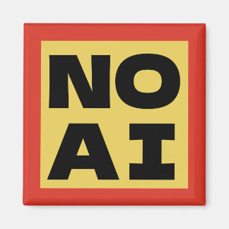 KEINE KI Fettgedruckte moderne Typografie Gelb Sch Magnet