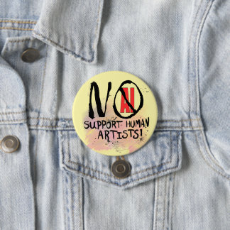 Keine KI! Unterstützt menschliche Künstler! Button
