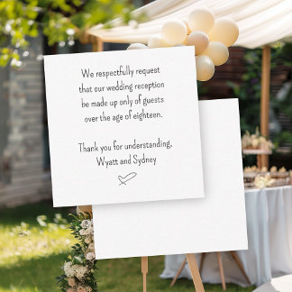 Keine Kinder auf den Hochzeitskarten Mitteilungskarte