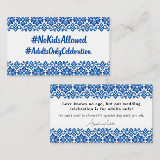 Keine Kinder-Hochzeit 💙🍋Azul & Limone Romance –  Begleitkarte