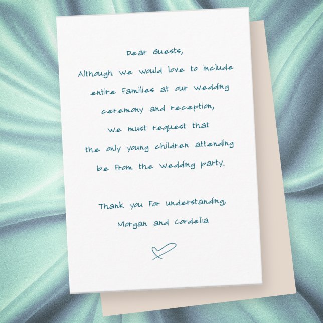 Keine Kinderhochzeit oder Empfang Begleitkarte (Von Creator hochgeladen)