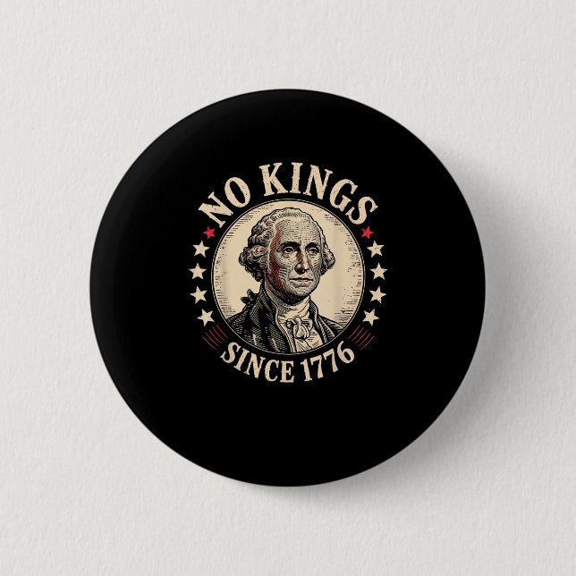 Keine Könige in Amerika 1776 Freiheit Retro Klassi Button (Vorderseite)