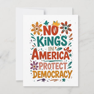 Keine Könige in Amerika Amerikanische Demokratie Mitteilungskarte