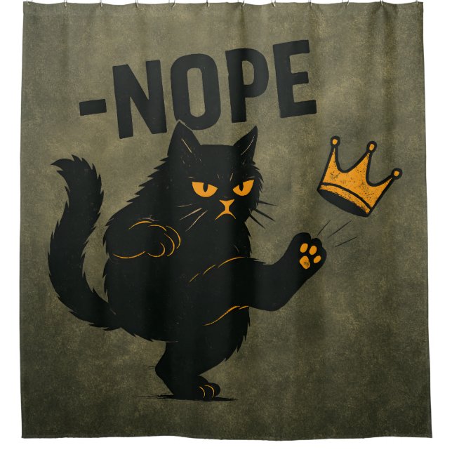 Keine Könige in Amerika Black Cat Funny Kicking Cr Duschvorhang (Vorderseite)