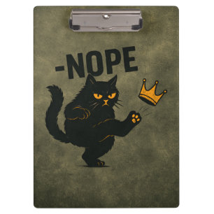 Keine Könige in Amerika Black Cat Funny Kicking Cr Klemmbrett