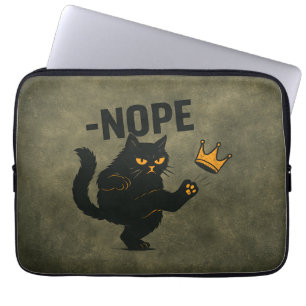 Keine Könige in Amerika Black Cat Funny Kicking Cr Laptopschutzhülle