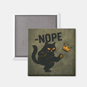 Keine Könige in Amerika Black Cat Funny Kicking Cr Magnet