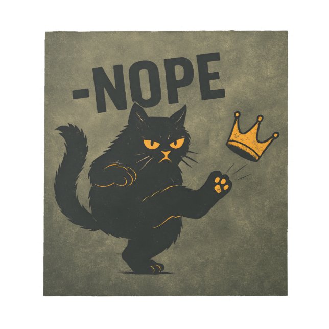Keine Könige in Amerika Black Cat Funny Kicking Cr Notizblock (Vorderseite)