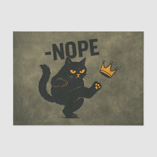 Keine Könige in Amerika Black Cat Funny Kicking Cr Seidenpapier (Vorderseite)