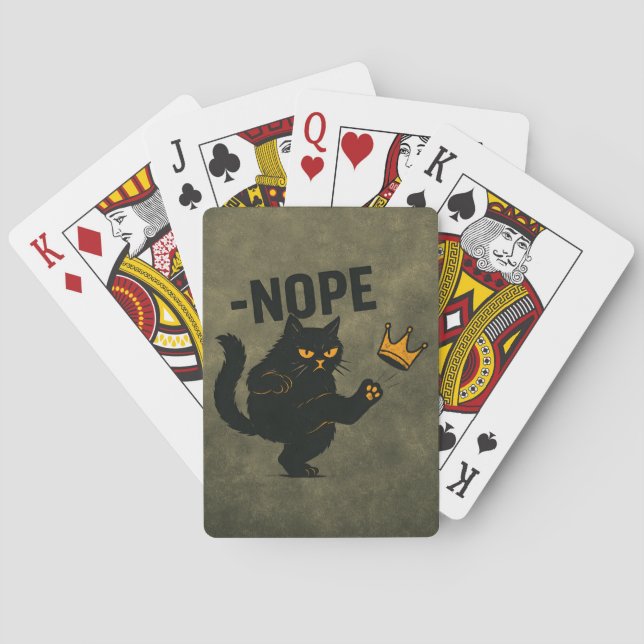 Keine Könige in Amerika Black Cat Funny Kicking Cr Spielkarten (Rückseite)
