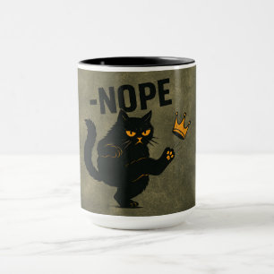 Keine Könige in Amerika Black Cat Funny Kicking Cr Tasse