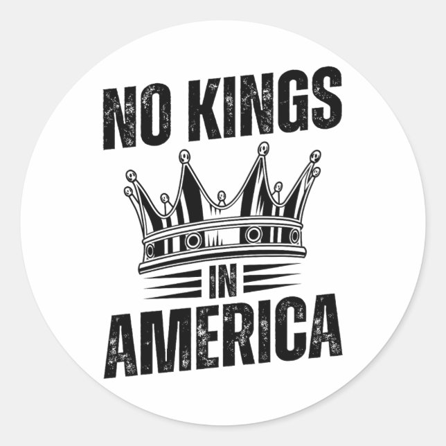 Keine Könige in Amerika Demokratie die Staaten una Runder Aufkleber (Vorderseite)