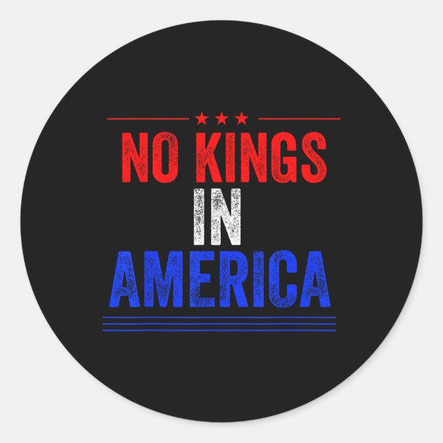 Keine Könige in Amerika - Flag-Protest Rette Demok Runder Aufkleber (Vorderseite)