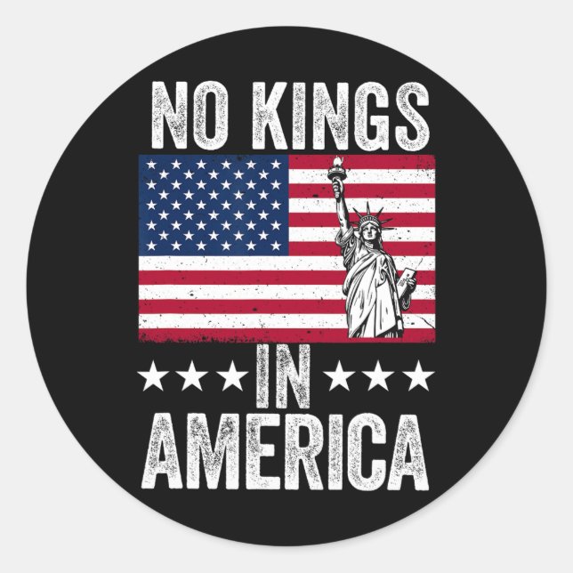 Keine Könige in Amerika - Flag-Protest Rettete Dem Runder Aufkleber (Vorderseite)