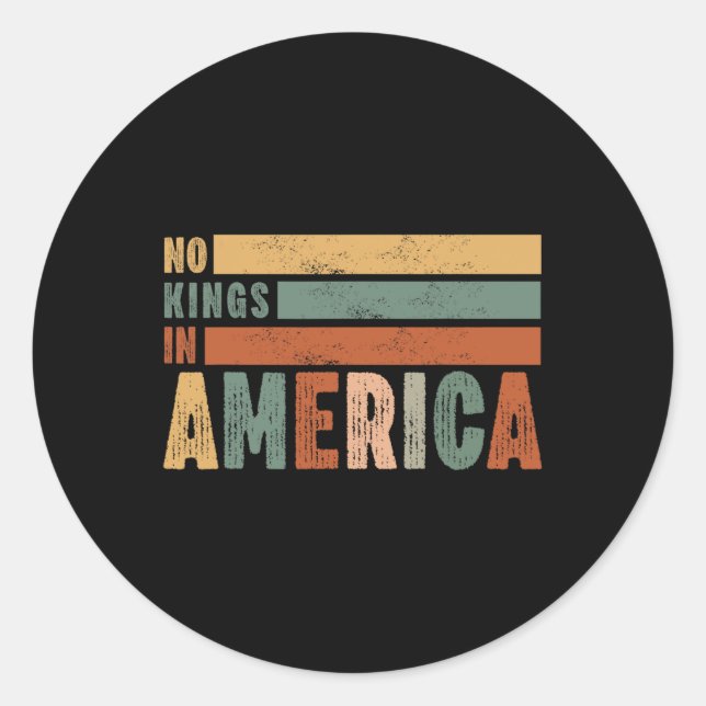 Keine Könige in Amerika Flaggenprotest Rettete Dem Runder Aufkleber (Vorderseite)