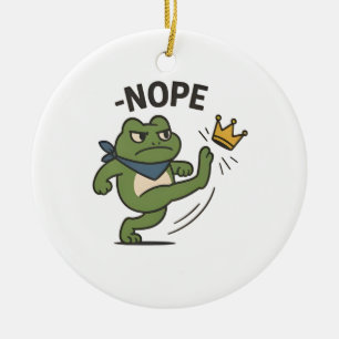 Keine Könige in Amerika Frosch Keine Könige Demokr Keramik Ornament