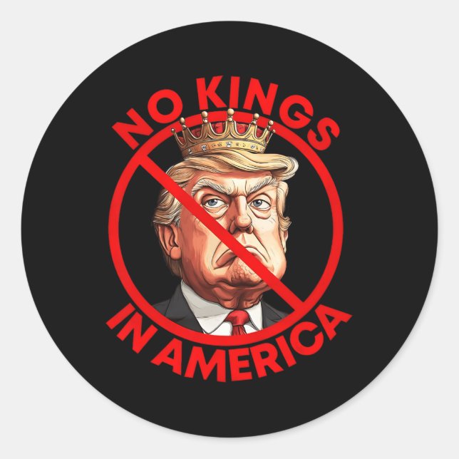 Keine Könige in Amerika gegen Trump Protest Runder Aufkleber (Vorderseite)