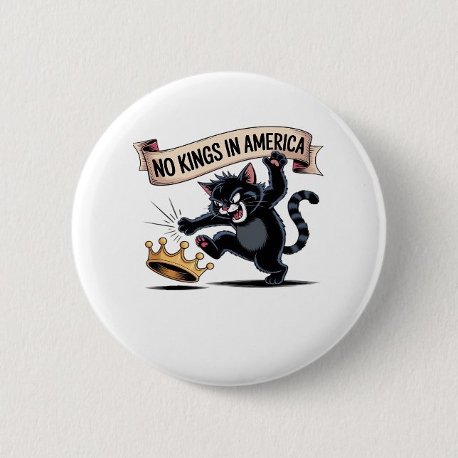 Keine Könige In Amerika Klassischer Kreativer Stil Button (Vorderseite)