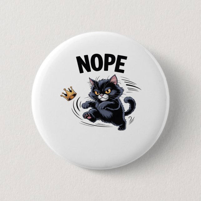 Keine Könige in Amerika Lustige Trittkrone Classic Button (Vorderseite)